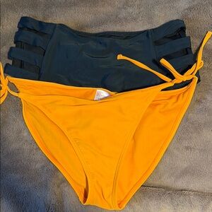 Black and Orange Bikini Set